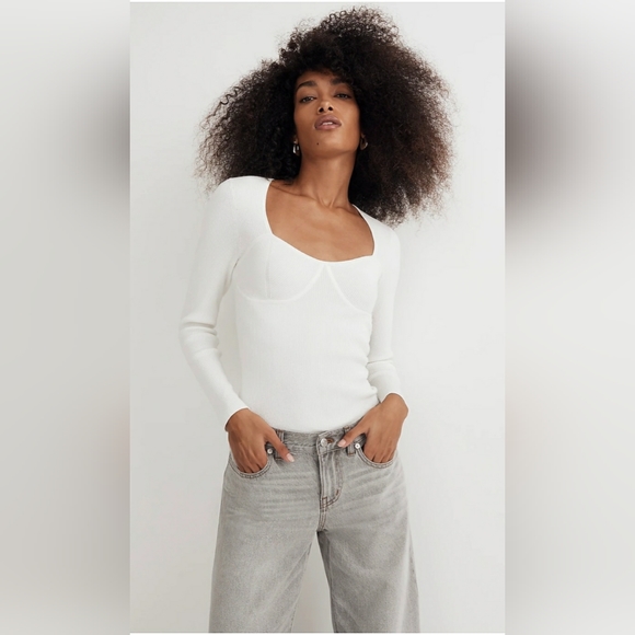 Madewell Wide Rib Sweater Top NM615,  XL nwt - Picture 3 of 10